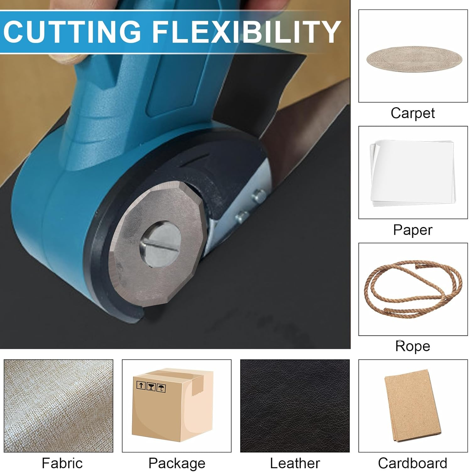 4Pcs Rotary Cutting Blades, Replacement Rotary Knives for Fabric Quilting Sewing Crafts, Compatible with Worx WX082L 4V Zipsnip Electric Scissors Fits RC2600K RC2601 RC2602 WX080L image number 5