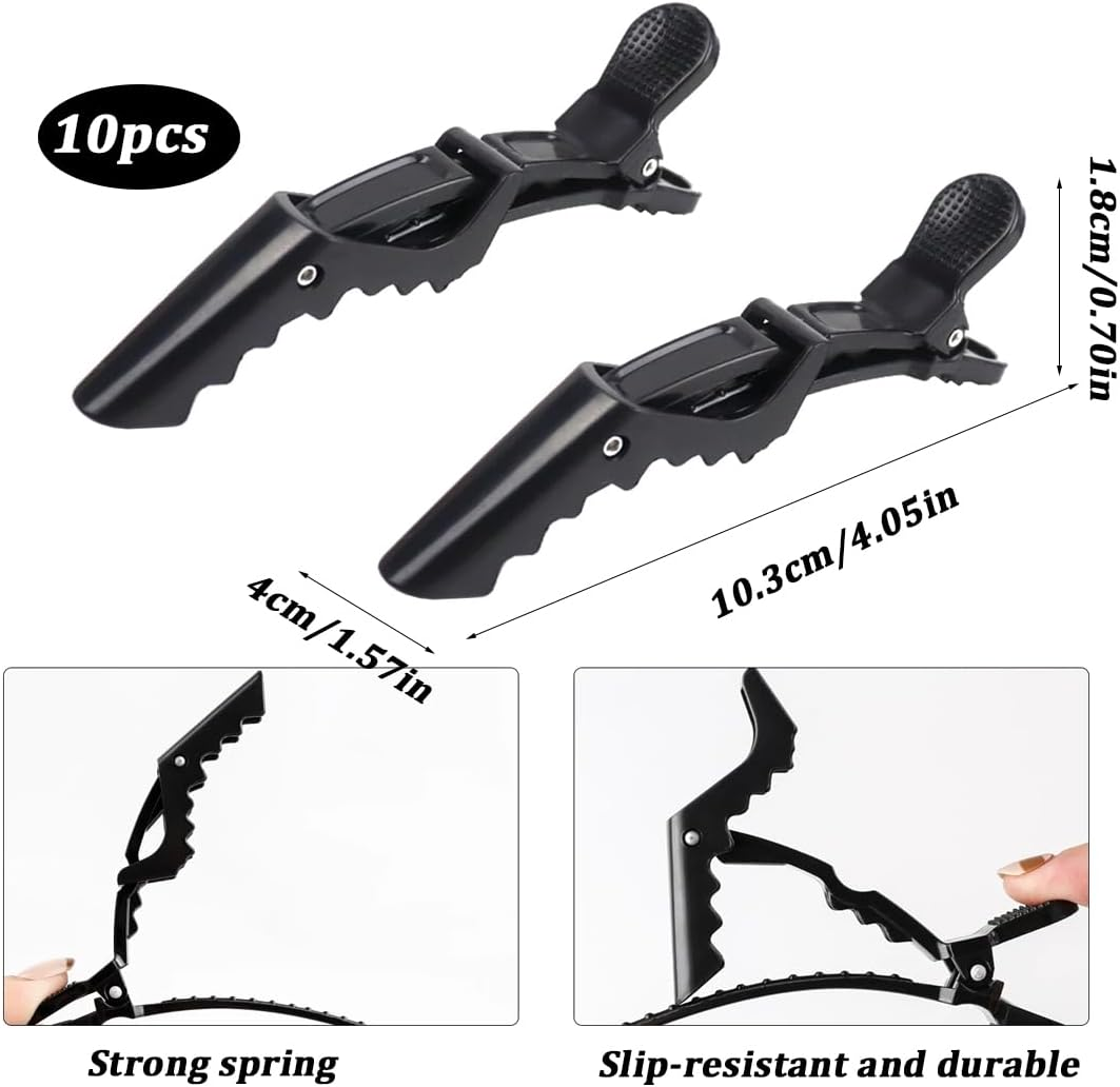 10Pcs Neutral Crocodile Hair Clips, Crocodile Hair Clips Sections Hair Clips for Styling, Hairdressing Hair Clips image number 3