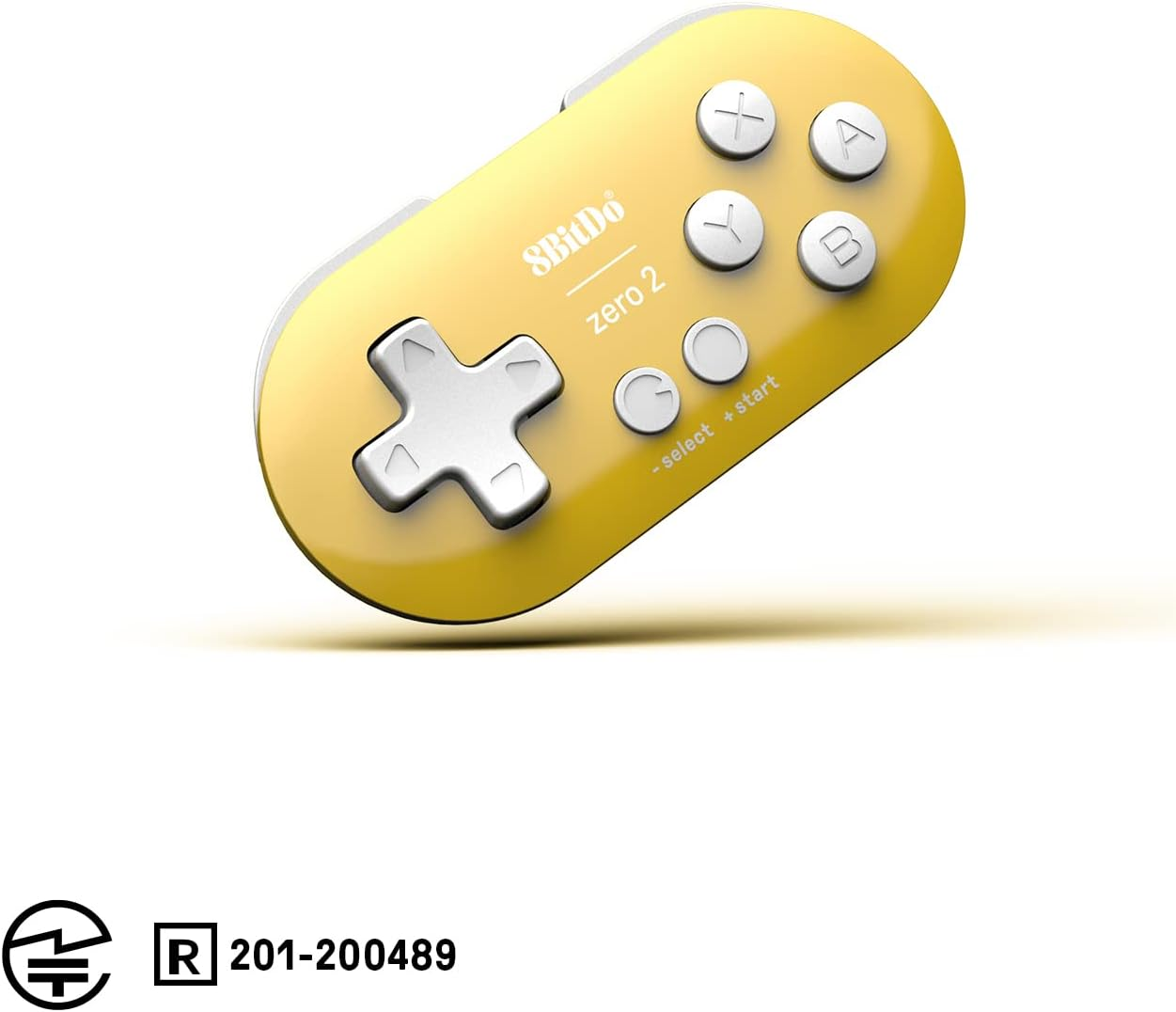 8Bitdo Zero 2 Bluetooth Gamepad Key Chain Sized Mini Controller for Switch, Windows, Android, Macos with a Commemorative Brooch(Yellow Edition) image number 3