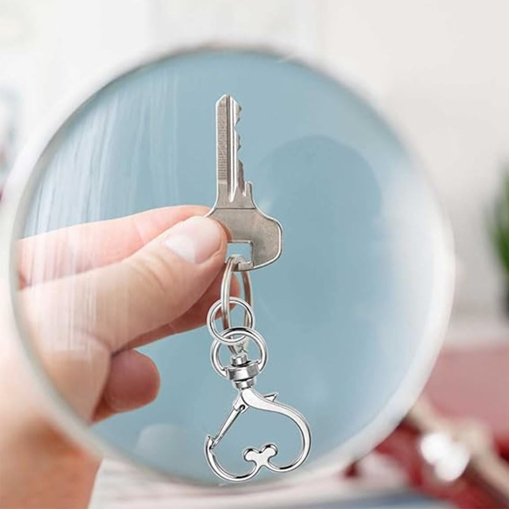 20Pcs Metal Swivel Lobster Clasp Snap Hook Heart Shape, Metal Heart Spring Snap Keychain Clip DIY Key Chains Accessories,For Jewelry, Keychain Making, DIY Craft(Gold, Silver) image number 4