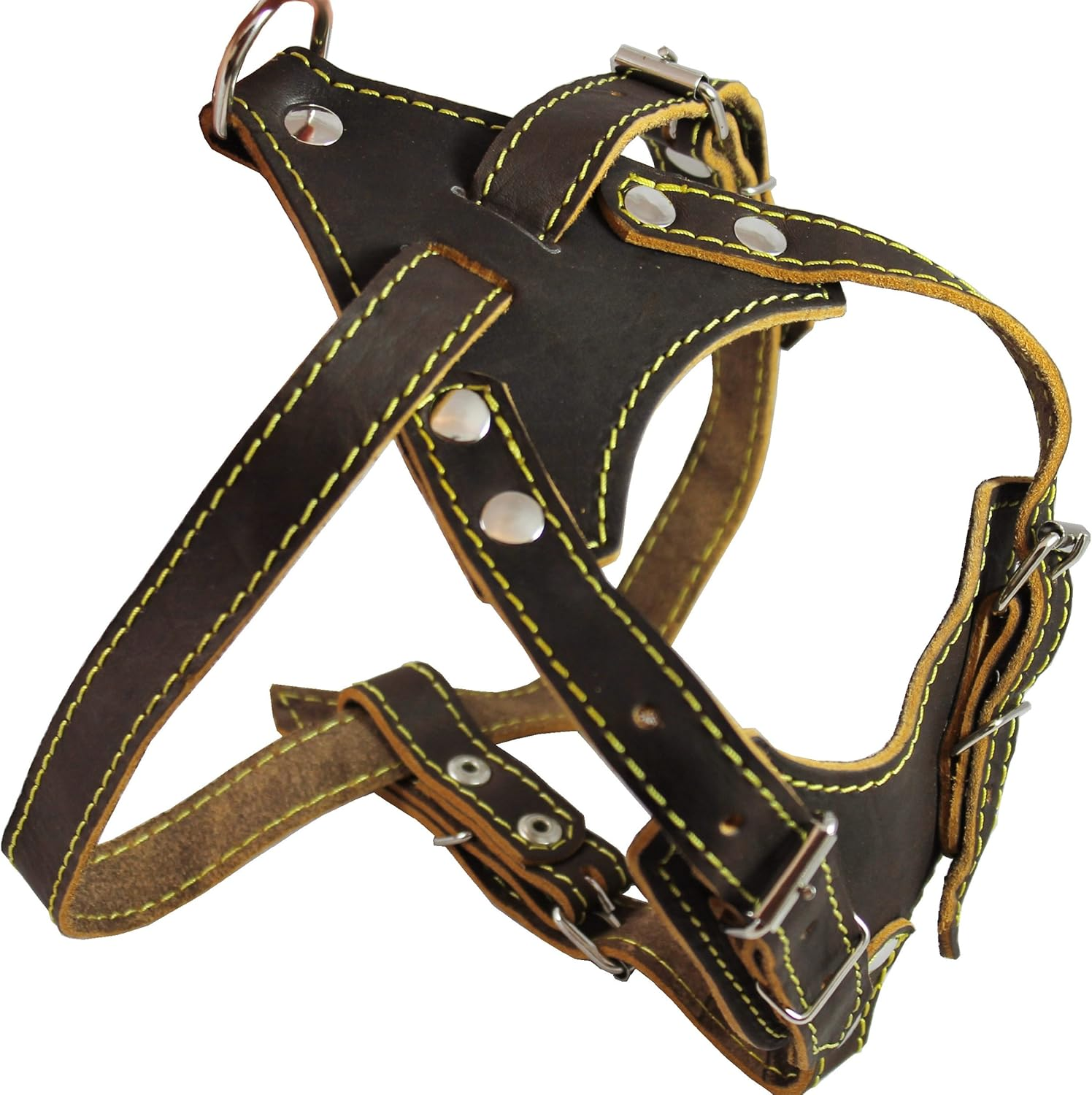 Real Leather Dog Harness, 24.5"-28" Chest Size, 3/4" Wide Medium