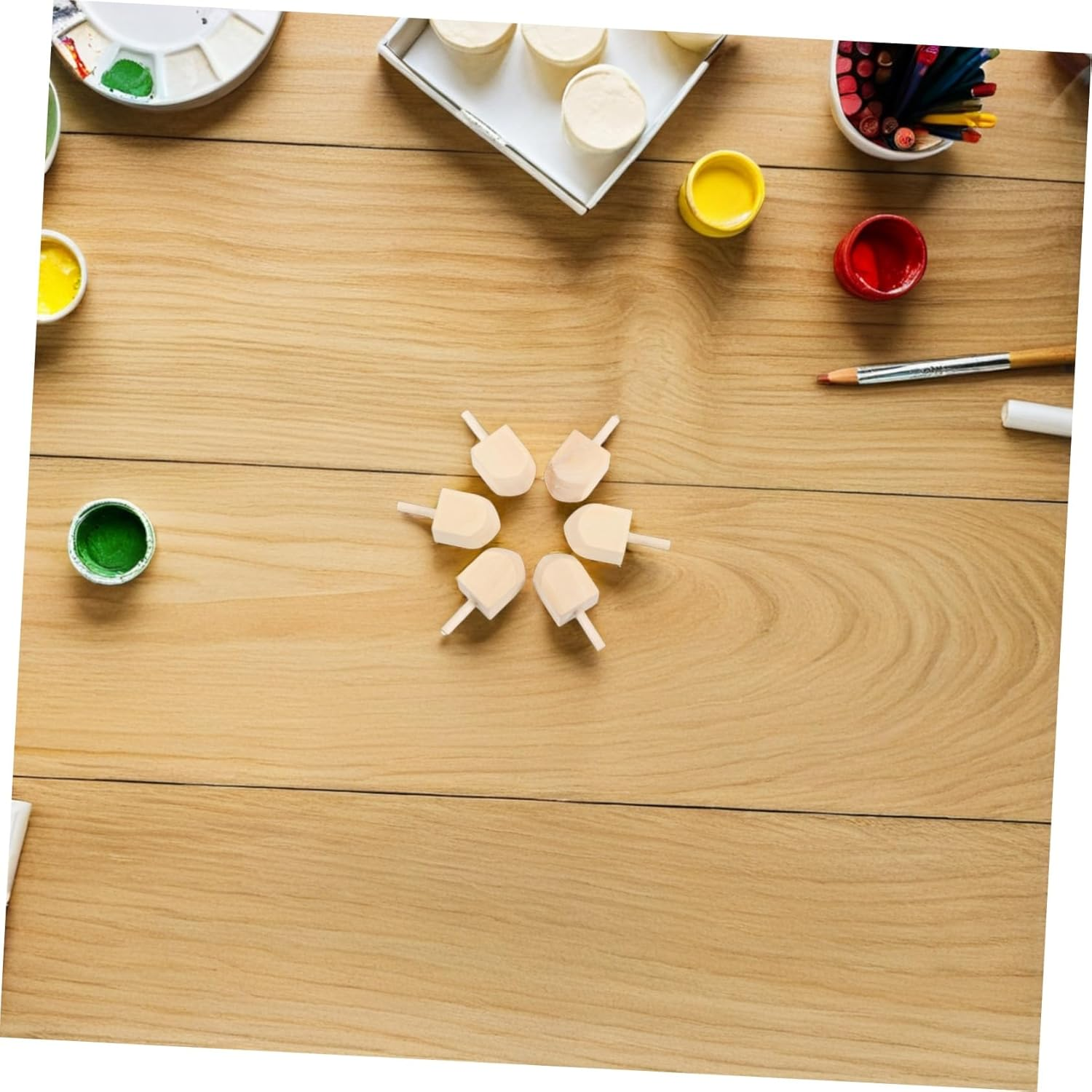 GARVALON 20Pcs Traditional Wooden Dreidels for Hanukkah Unpainted Solid Wood Spinning Tops DIY Craft Supplies for Holiday Decor and Cultural Education