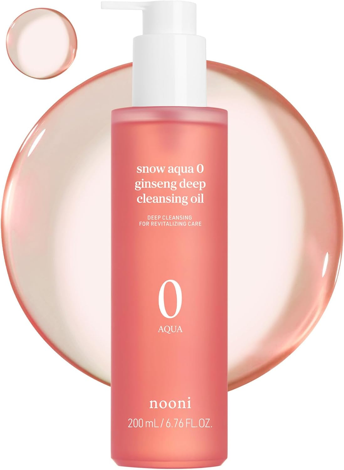 NOONI Korean Cleansing Oil - Snow Aqua 0 Ginseng Deep Cleansing Oil, 6.76 Fl.Oz (200 Ml) | Makeup Double Cleansing, Glass Skin, Nooni Eggie Skin, Helps Control Sebum, Revitalizing Care for Face image number 4
