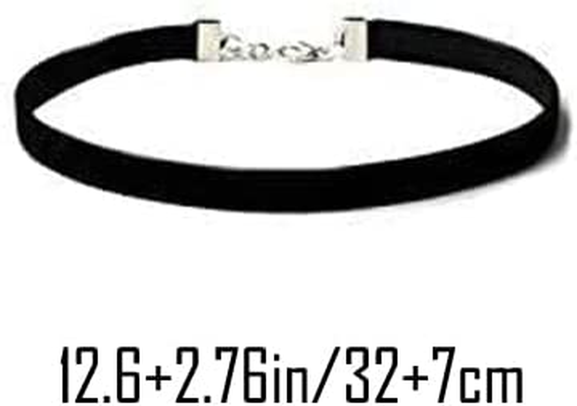 Choker Set, 6 PCS Choker Necklaces Black Velvet Choker Set Classic Gothic Tattoo Lace Chokers image number 2