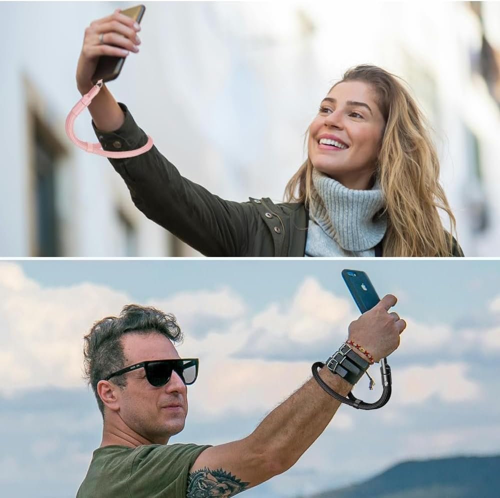 Phone Wrist Strap,2Pack Anti-Theft Phone Lanyard with 3 Tether Tabs Adjustable Hand Strap for Phone Camera Keys - Grey image number 4