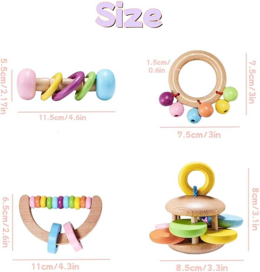 4 Pcs Wooden Bunny Toys,Safe Rabbit Toys, Bite-Resistant Guinea Pigs Toys,Boredom Break Toys for Chinchillas Hamsters Small Animals Playing Teeth Grinding Indoor Outdoor