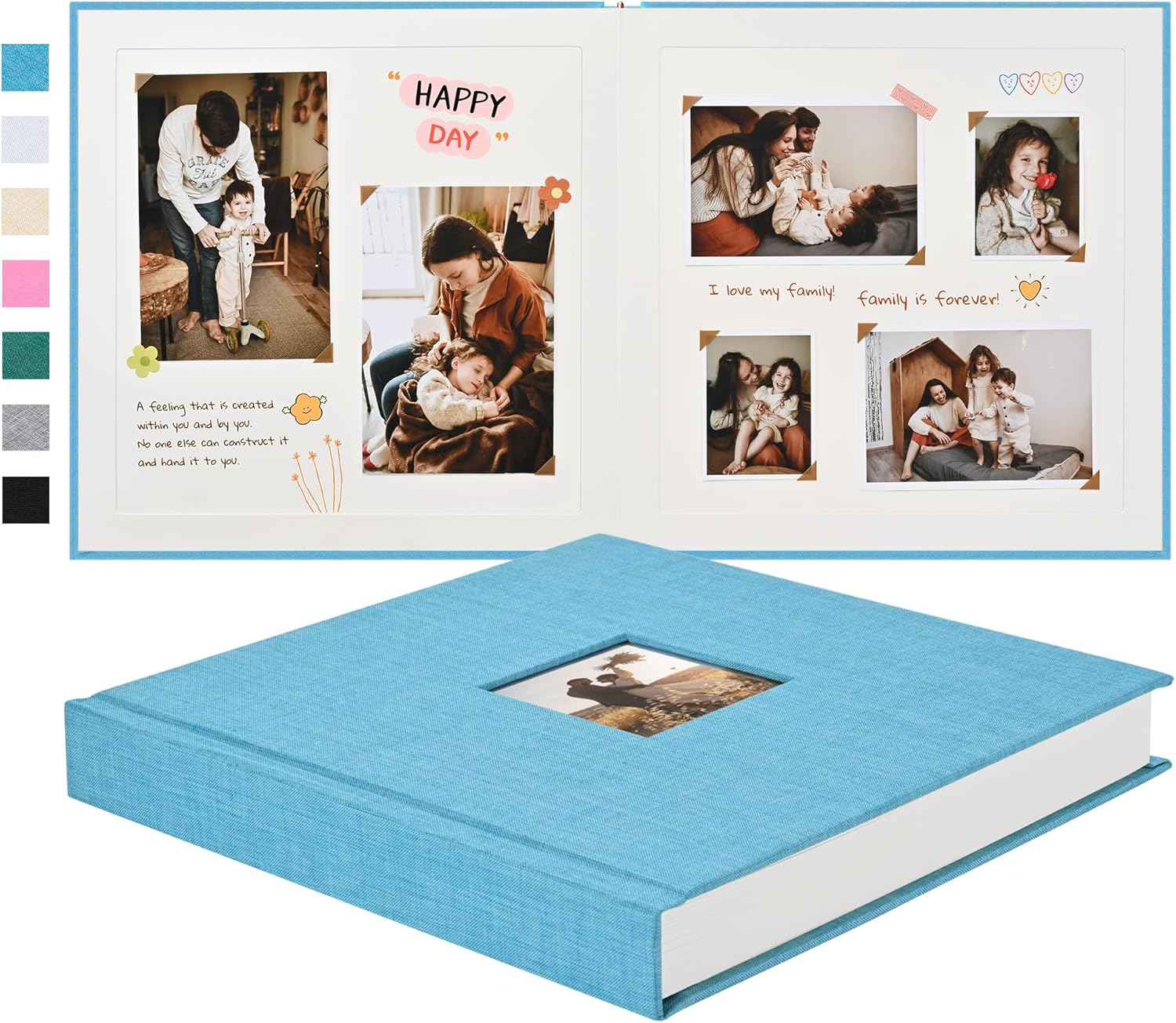 10 X 10 Inch DIY Scrapbook Album 40 Pages Linen Hardcover Kraft White Paper Scrap Book Photo Albums Memory Book for Baby Wedding Family Anniversary Photo Album (Beige, 40 Pages)