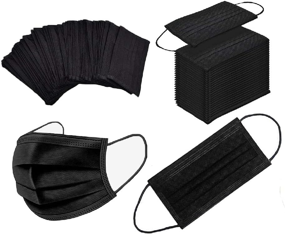 Blue/Black/Pink - Guardian Sheild 3 Layers Adult Disposable Face Mask (50Pcs, Black) image number 4