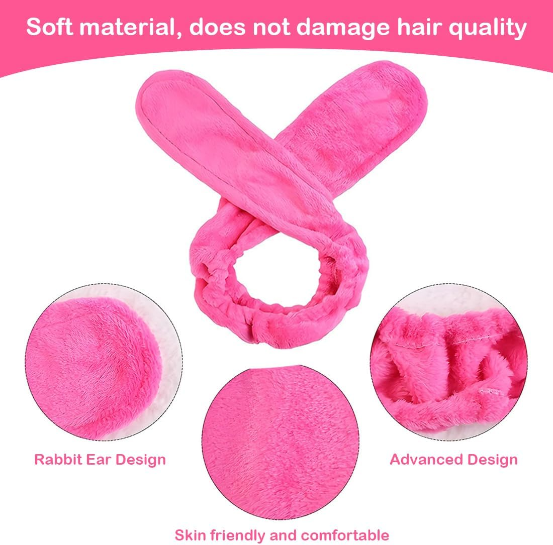 NHQZ Overnight Curls Band without Heat, Heatless Curls Band, Heatless Curler Non-Slip, Hair Band Curls Overnight, Overnight Blowout Curls Styling Wave, Curls without Heat (Deep Pink) image number 1