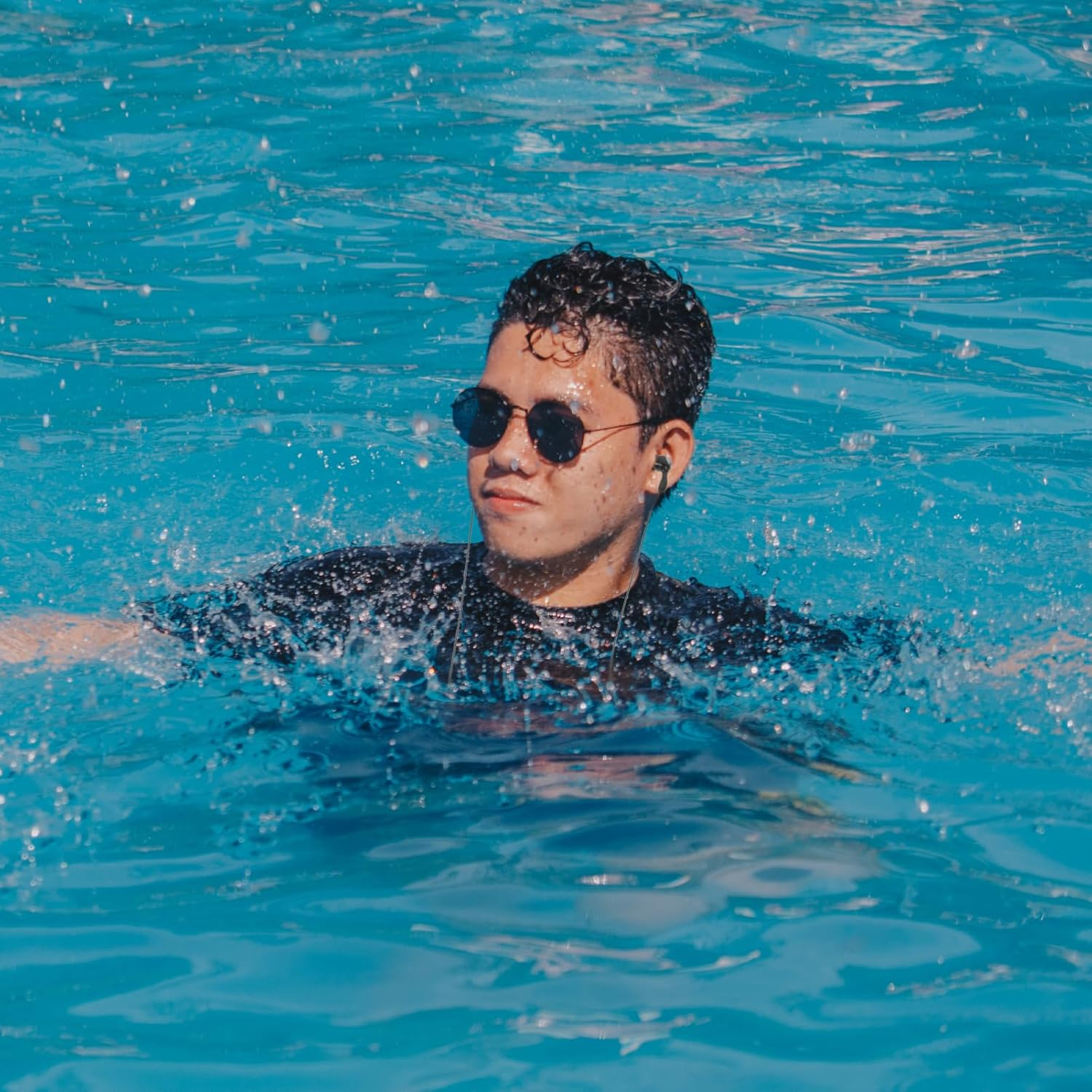 Tofficu Waterproof Swimming Earphones 2Pcs 3.5Mm Ear Hooks Adult Ear Protector for Water Sports and Diving White and Black image number 4