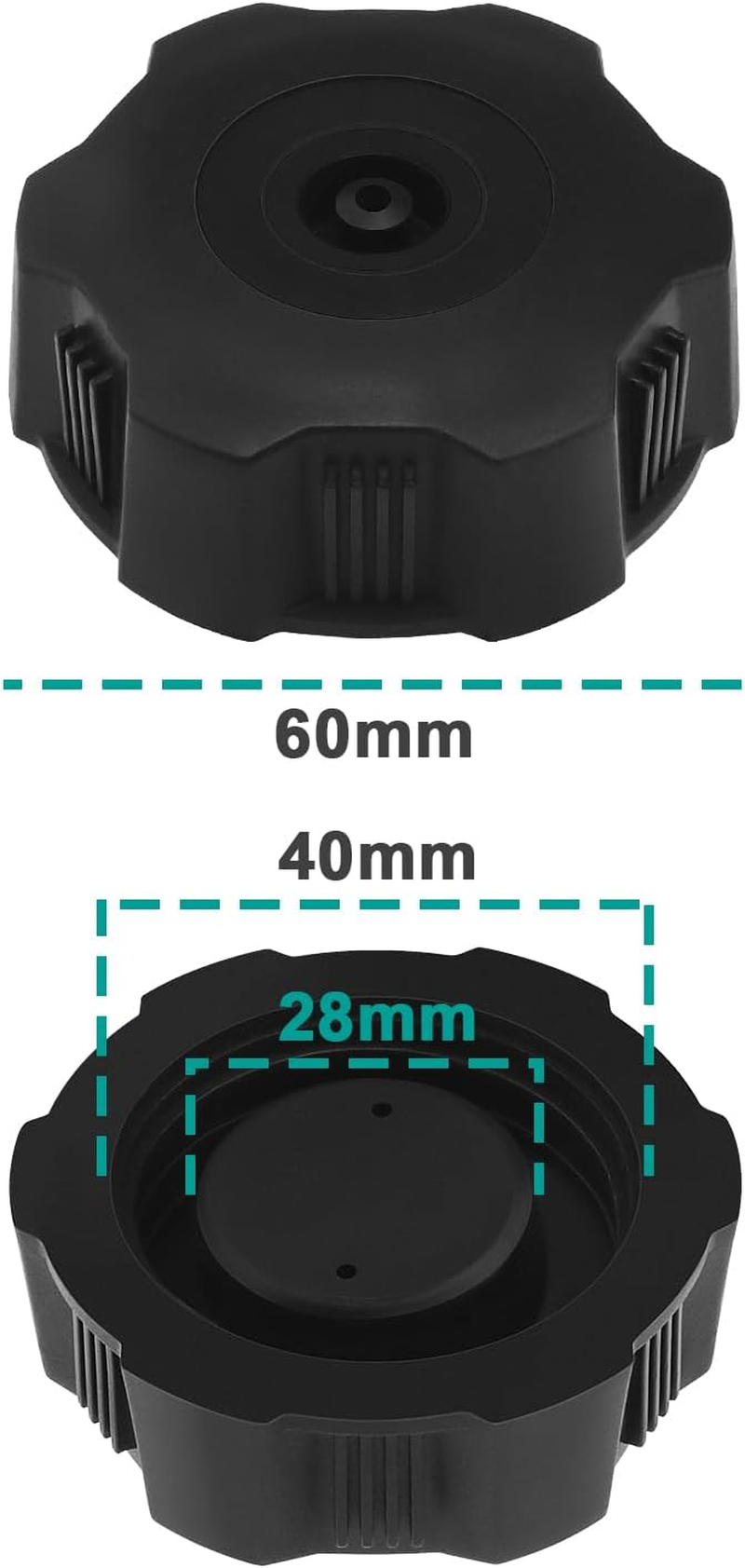 Ecsing 2 Pieces Inner Diameter 40Mm Motorcycle Fuel Tank Cap Black Plastic Fuel Filler Gas Cap Compatible with 50CC 70CC 90CC 110CC 125CC ATV Quad 4 Wheeler image number 6