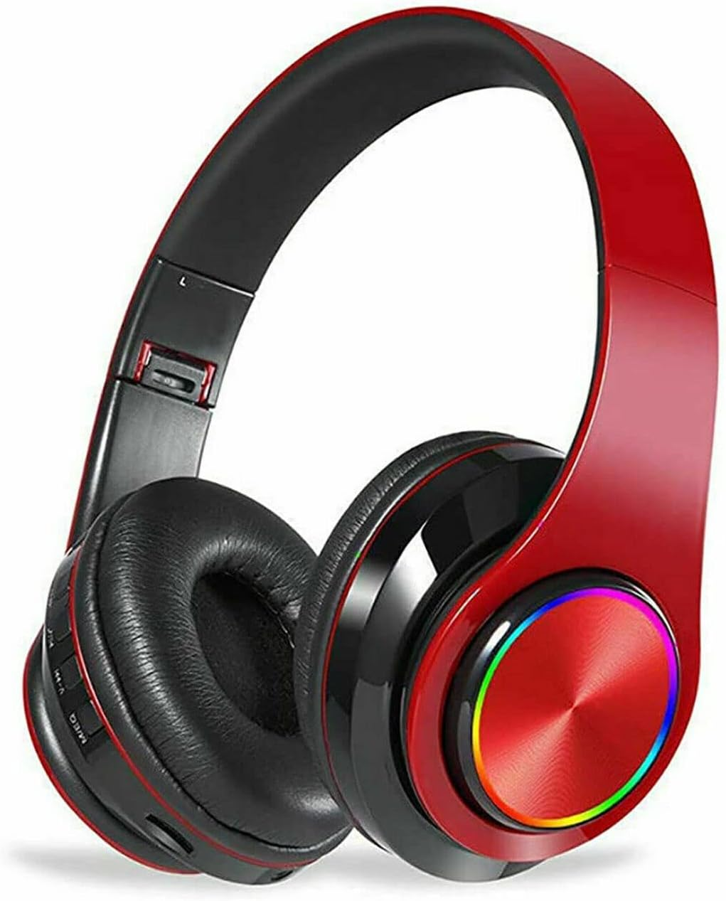 Bluetooth 5.0 Wireless Stereo Headphones Earphones for Ipad Phone Ios Android (Red) image number 2