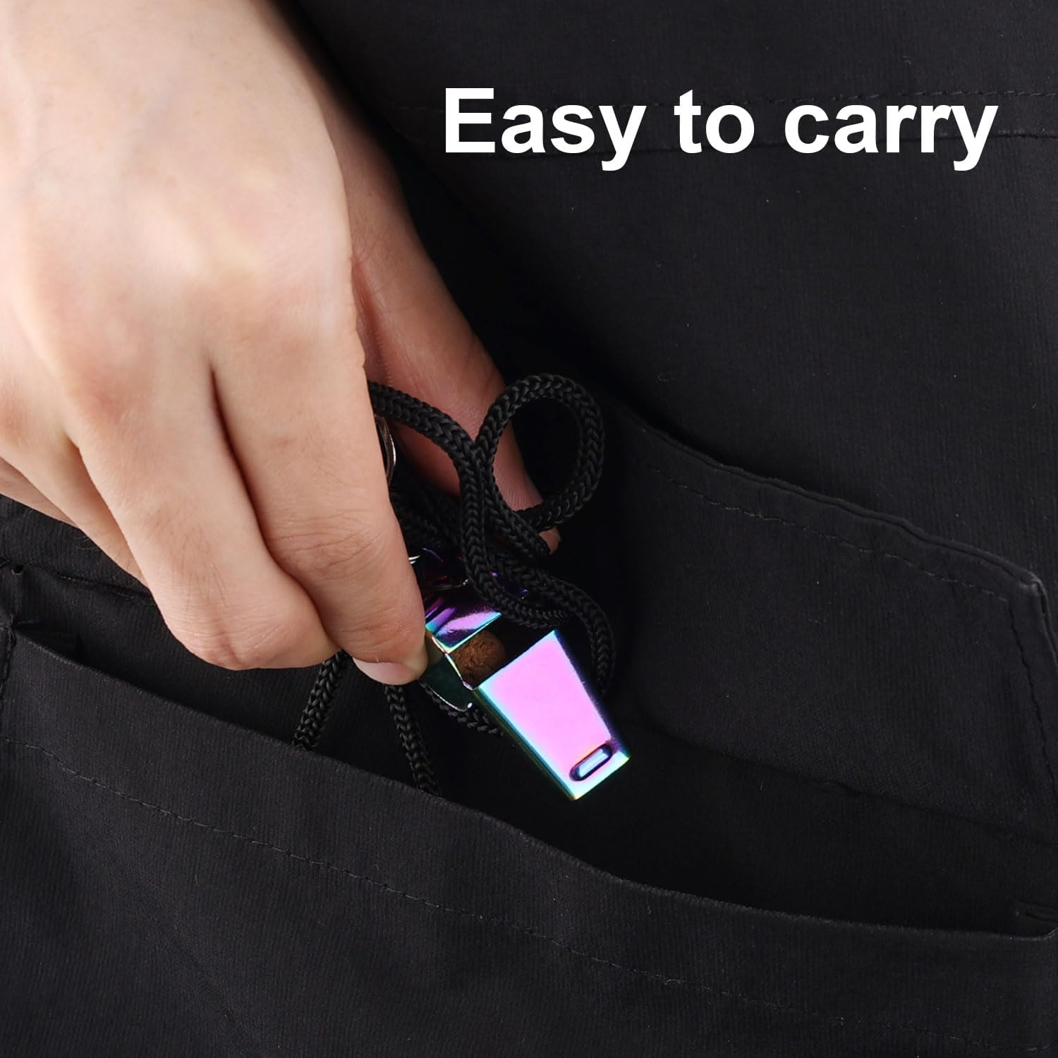 XIHIRCD 3Pcs Whistles with Lanyard, Colorful Stainless Steel Whistle with Nylon Lanyard Sports Whistle Coach with Lanyard Coach Whistle Sports Whistle with Lanyard for Coaches Referees image number 6