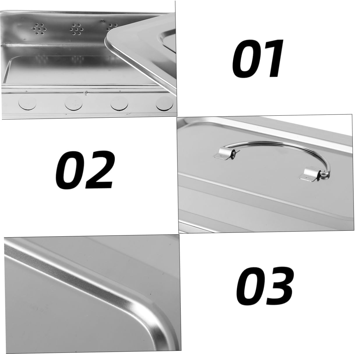 MAGICLULU Stainless Steel Disinfection Box Tray Easy to Clean Safe Convenient for Instruments Storage and Disinfection image number 3