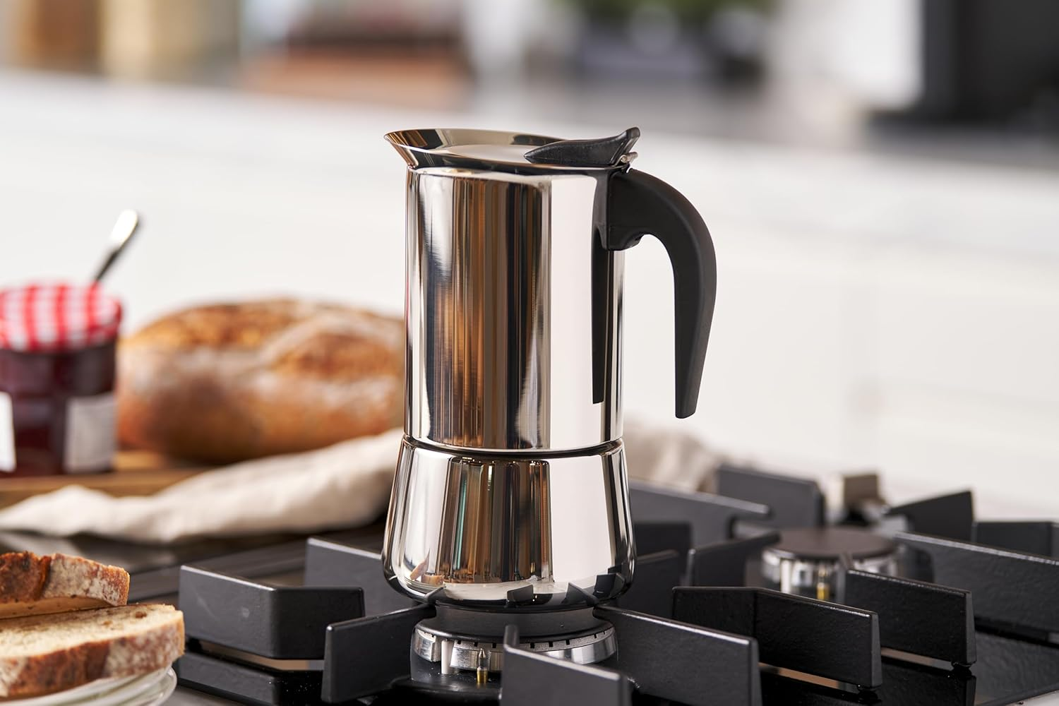 Avanti INOX Espresso Stainless Steel Stovetop Coffee Maker, 450Ml / 9 Cup image number 5