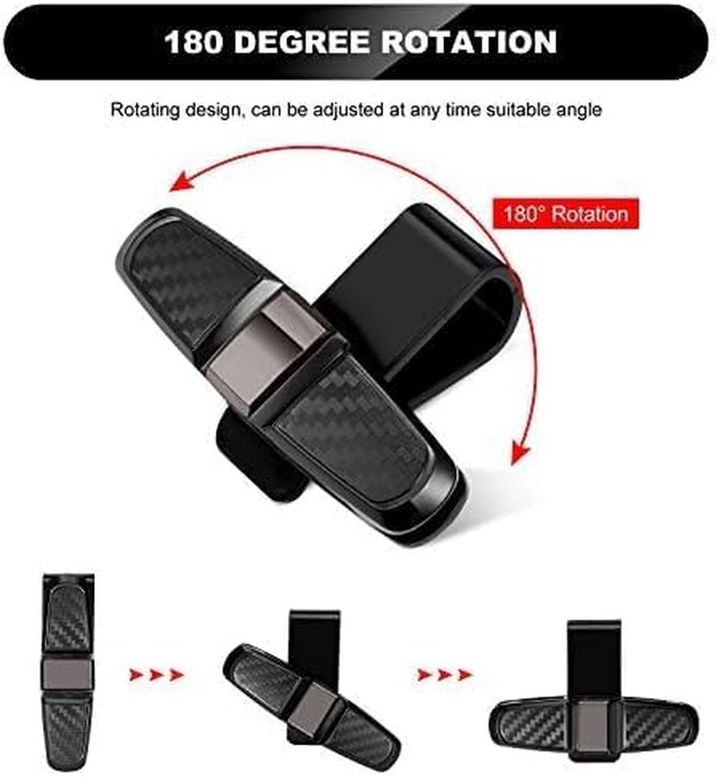 Sunglasses Holders for Car Sun Visor, Glasses Ticket Card Clip Mount Hanger, Double-Ends Clip 180 Degree Rotational Car Visor Accessories image number 5