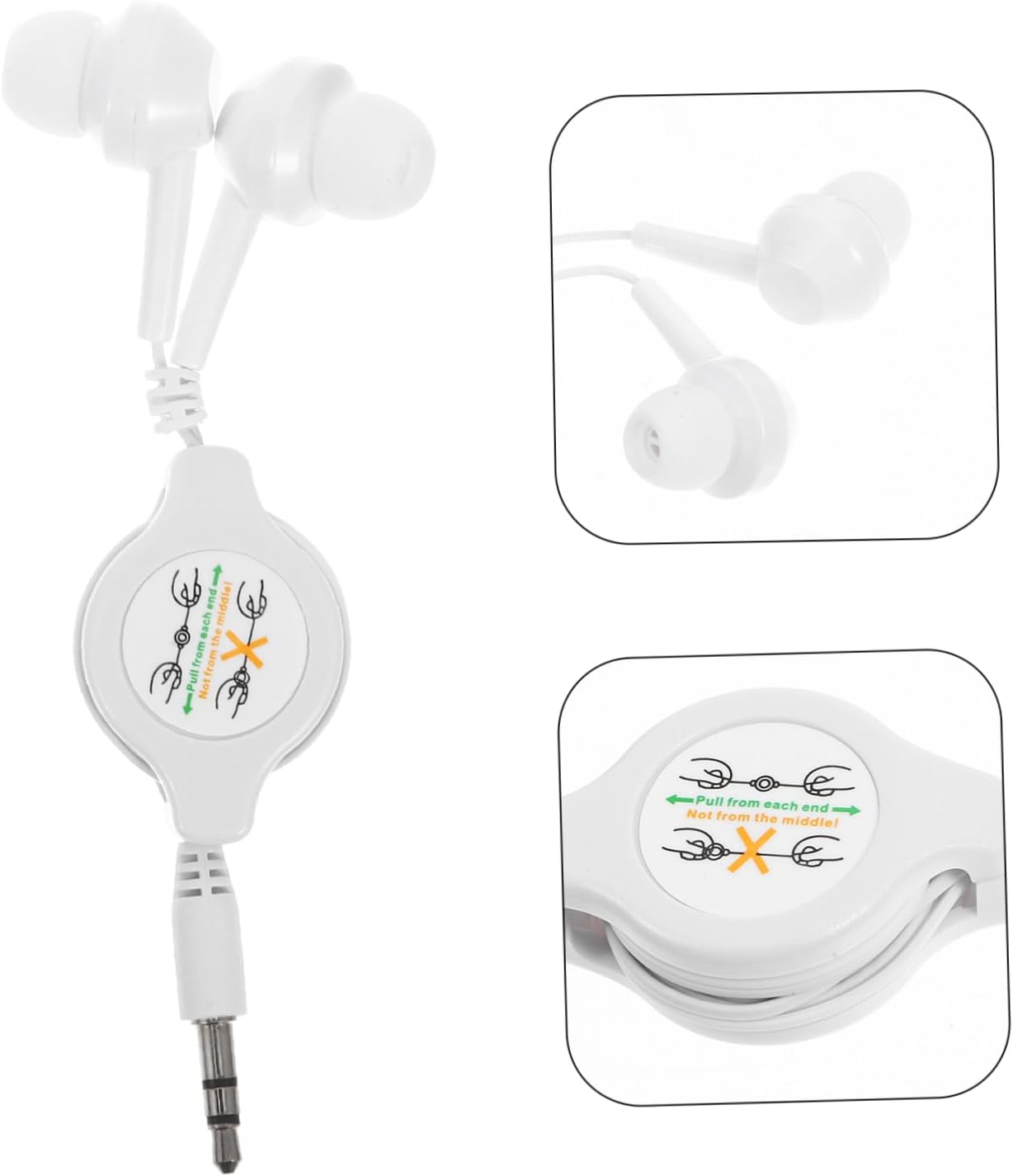 LRXIYODE Retractable Wired Earbuds In-Ear Headphones Ear Plugs for Noise Cancelling Compact Design Fit for Pocket Use for Music Devices and Computer Tablet image number 1