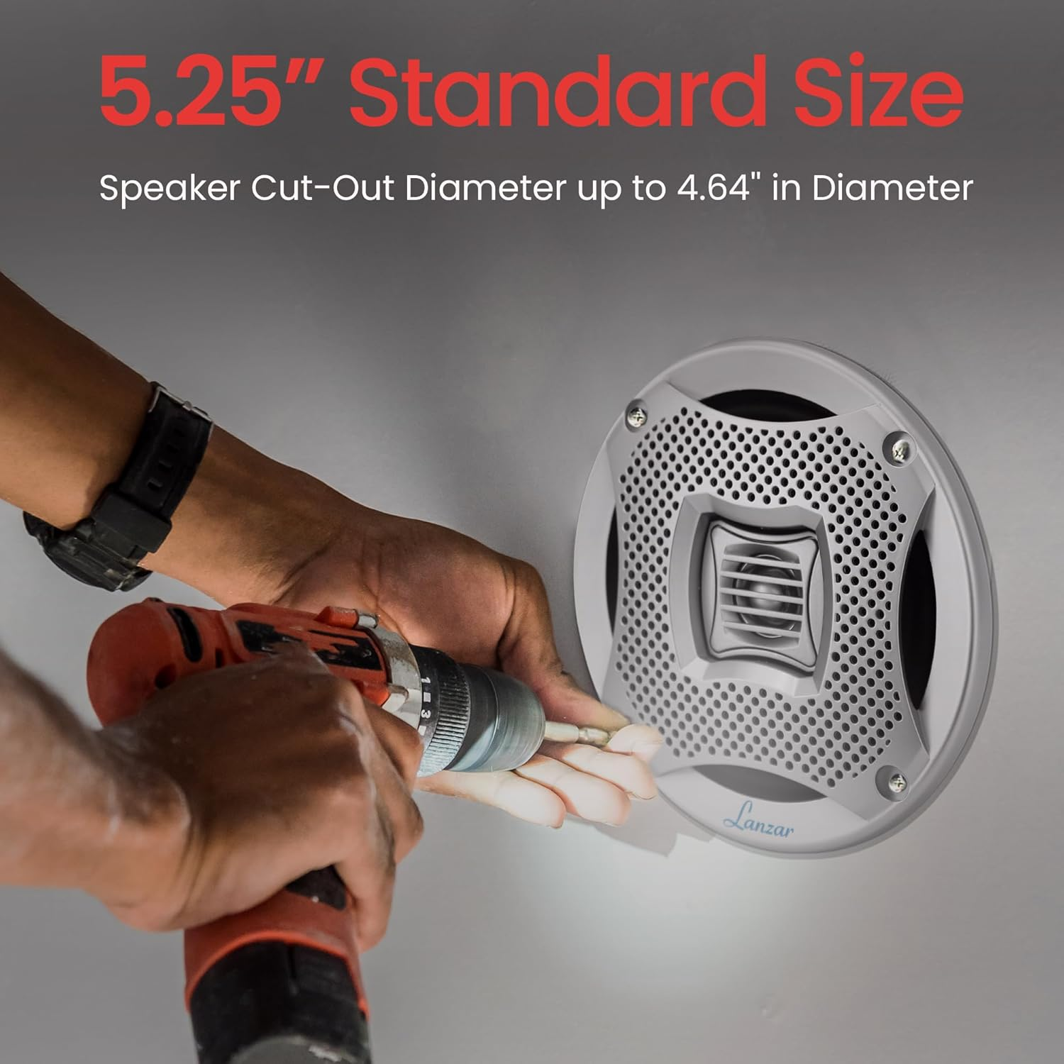 Lanzar AQ5CXS 400 Watts 5.25-Inch 2-Way Marine Speakers Silver image number 2