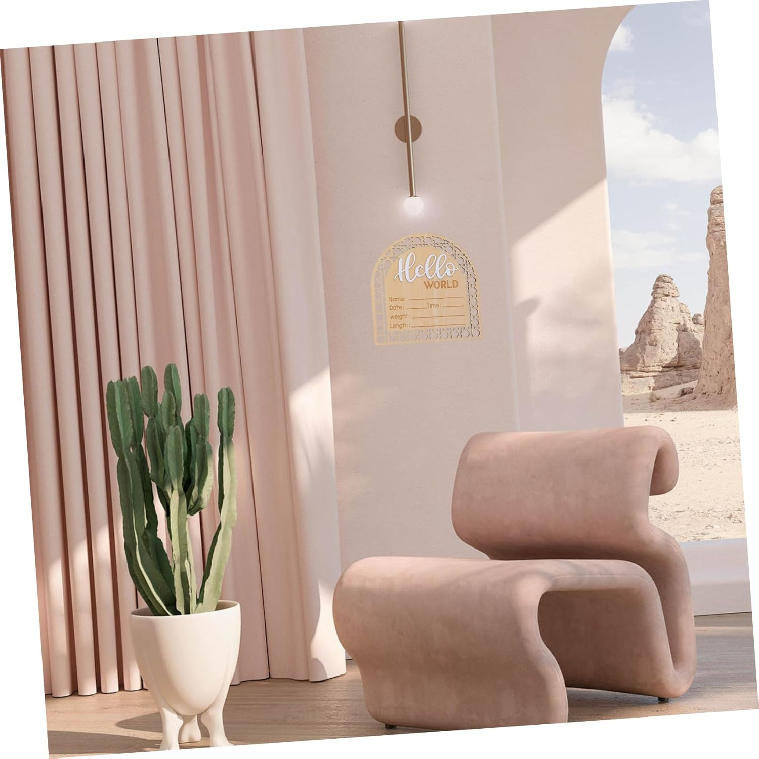 2Pcs Birth Announcement Wooden Sign Newborn Wood Name Sign for Nursery