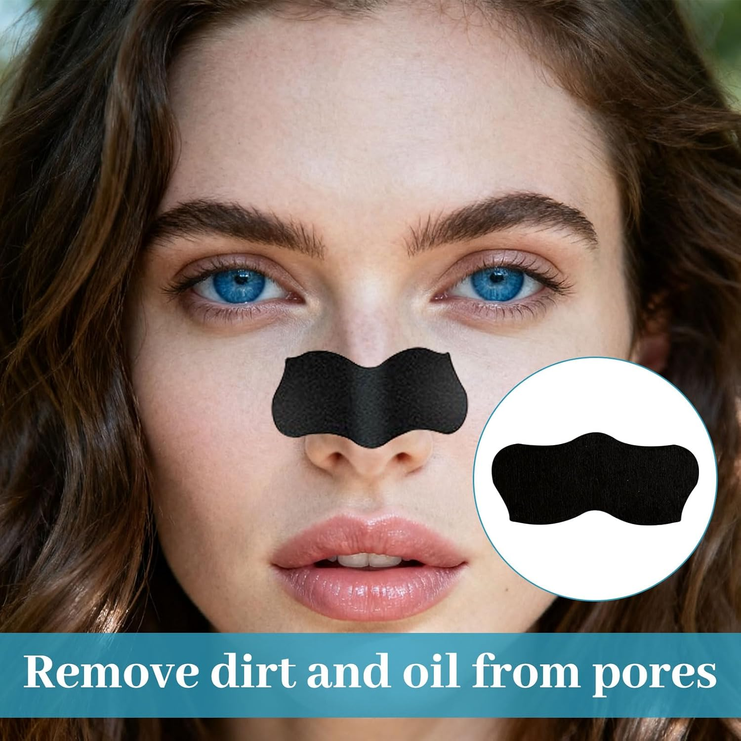Nose Pore Strips, 50 Pcs Blackhead Strips, Nose Strips Blackhead Remover, Deep Cleansing Charcoal Black Heads Remover, Skin Care Tools with Instant Blackhead Removal, Suitable for Men and Women image number 3