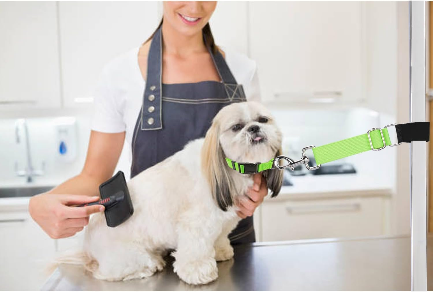 Pet Dog Grooming Table Arm Accessories Dog Grooming Loops for Table Arm Extender Adjustable Extension Loop Bathing Restraint Leash for Small & Medium Dogs (Red & Green)