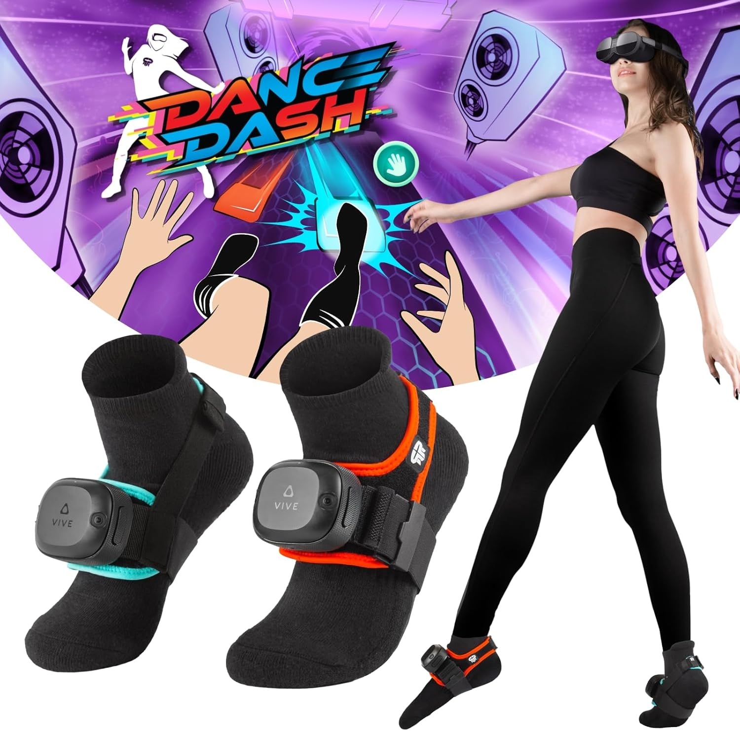 Rebuff Reality Trackstraps Elite for VIVE Ultimate Tracker + Dance Dash Steam Key &ndash; VIVE Ready, Full Body Tracking in VR Chat and Other FBT Apps image number 5