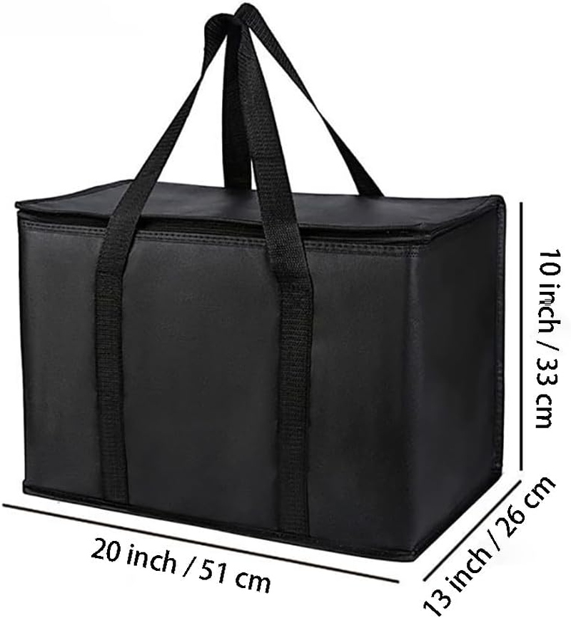 Insulated Cooler Collapsible Bag,Reusable Grocery Shopping Bag with Zipper Closure Keep Food Hot or Cold,Food Delivery Transport Support Plate(20"W X 13"H X 10"D) image number 1