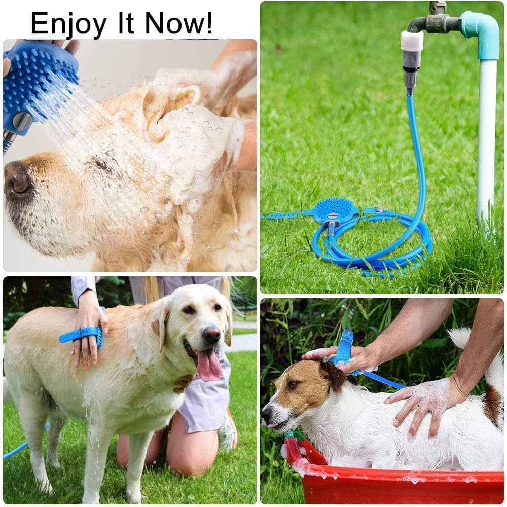 2-In-1 Pet Shower Sprayer & Massage Brush &ndash; Handheld Dog and Cat Bathing Tool with Detachable Shower Head, Slip-On Faucet Attachment, Silicone Scrubber for Indoor & Outdoor Grooming image number 5