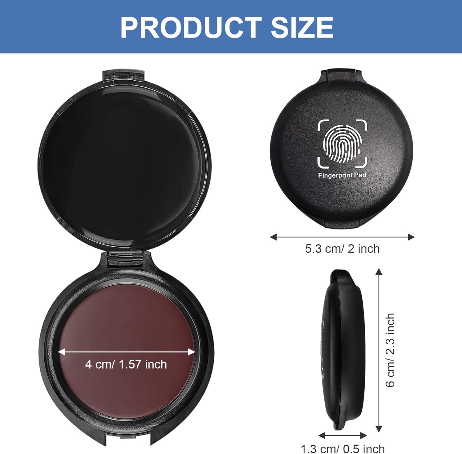 SAYEEC Fingerprint Ink Pad, Thumbprint Ink Pad for Office Notary Supplies Identification Security ID Fingerprint Cards, Law Enforcement Fingerprint Kit Thumb Print Ink Pad Stamp Pad (Red-4 Pack) image number 6