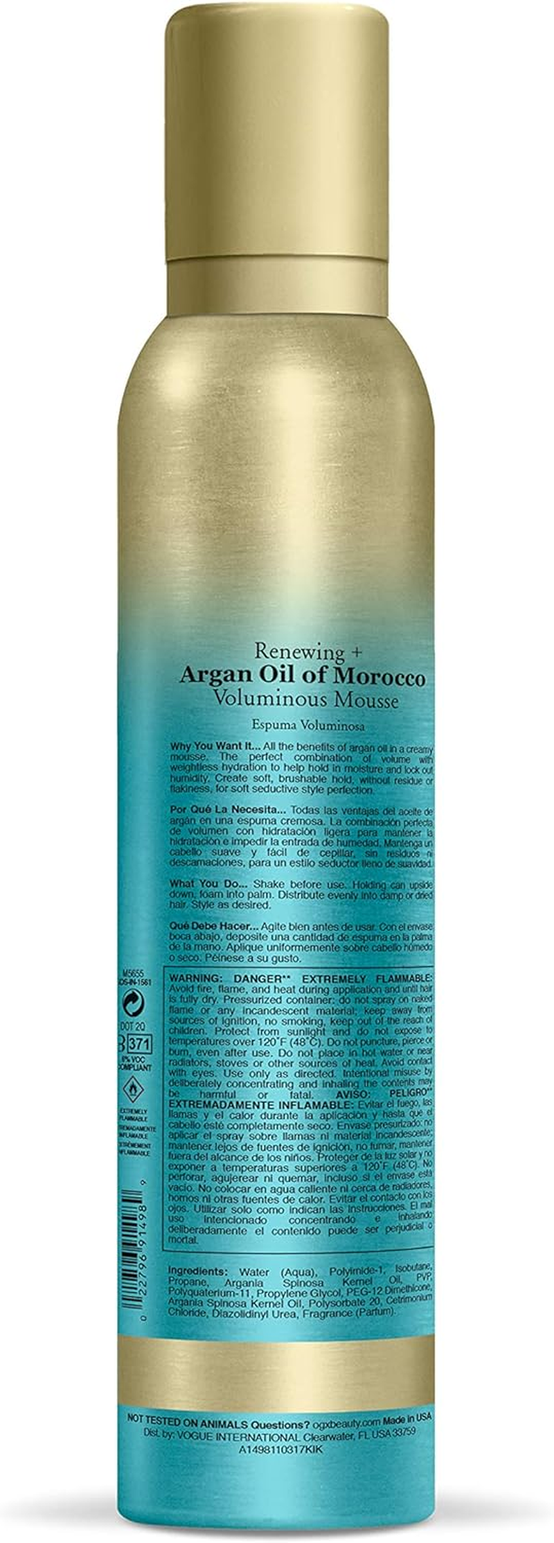 OGX Renewing + Argan Oil of Morocco Voluminous Mousse, 8 Ounce image number 1