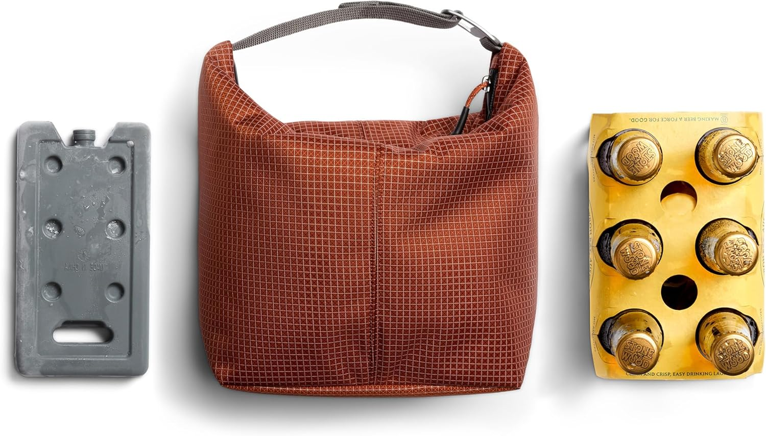 Bellroy Lite Cooler Caddy (10 Liter Insulated Soft Cooler Bag with Waterproof Lining, Built-In Bottle Opener, Folds Away Flat When Empty) - Clay image number 3