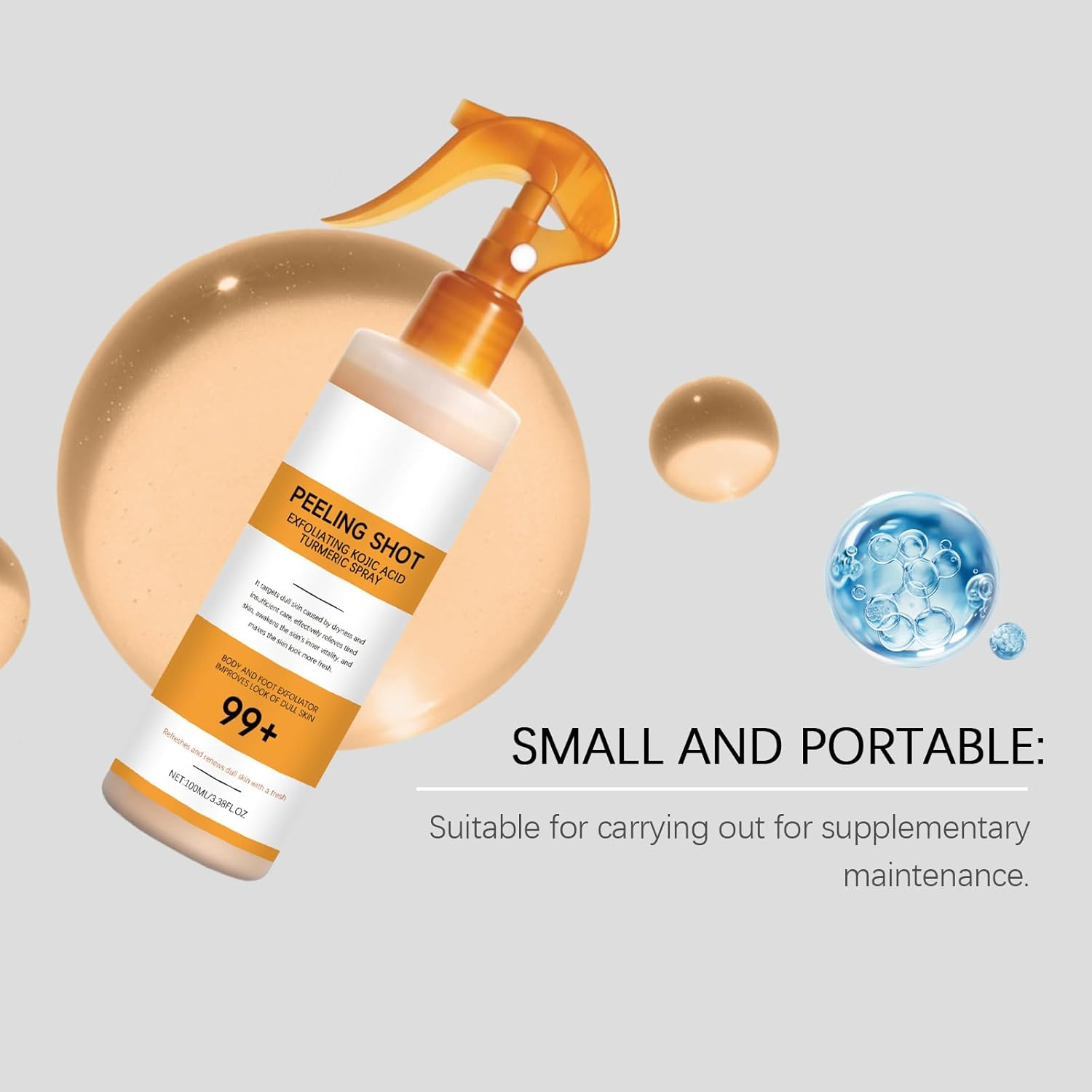 3PCS Peel Shot Keratin Care Kojic Acid Turmeric Spray, Body Peel Shot Turmeric Spray,Exfoliating Peeling Solution,Hydrating Formula for Smoother,Brighter Skin image number 2