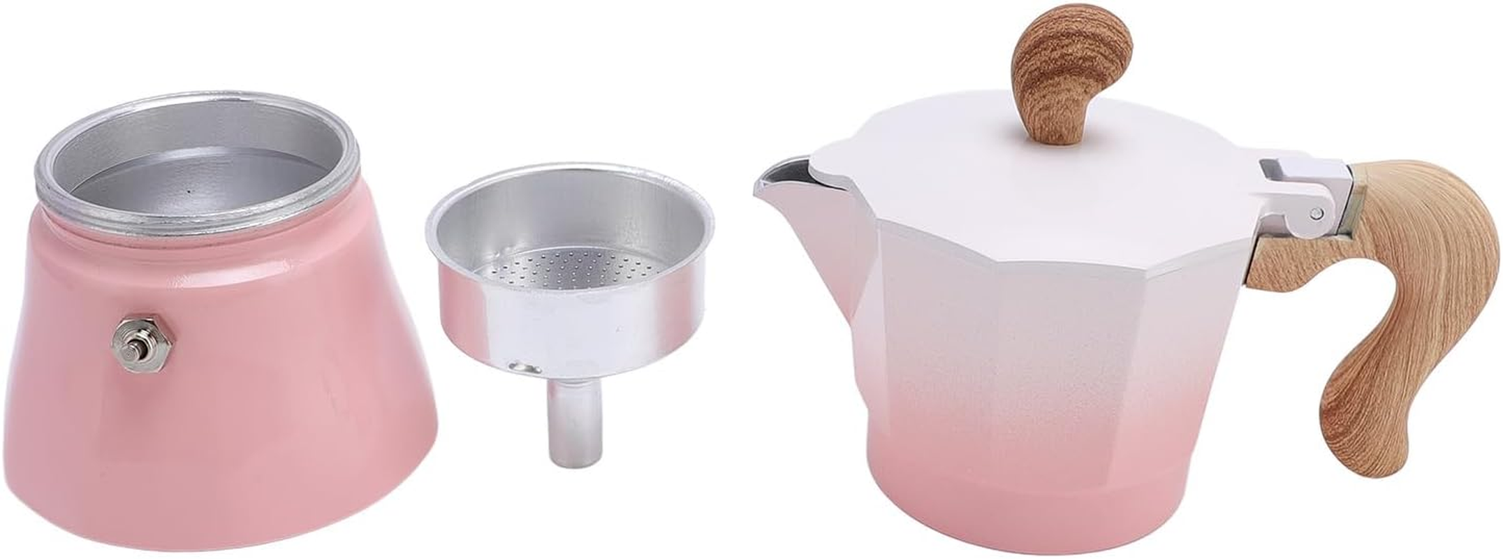 Stovetop Espresso and Coffee Maker, 150ML Household Stovetop Espresso Maker and Percolator, Single Valve Aluminum Moka Pot Coffee Machine for Lovers Beginners (Gradient Green)