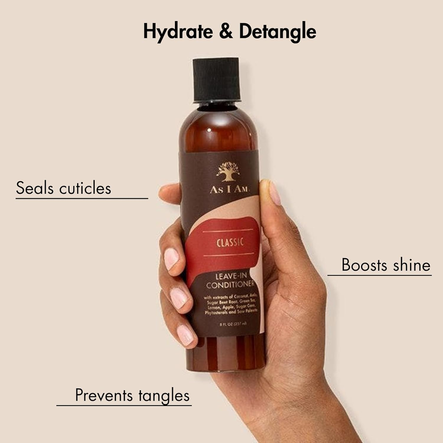 As I Am Detangling Conditioner Leave-In Tangle Releaser, 8 Ounce