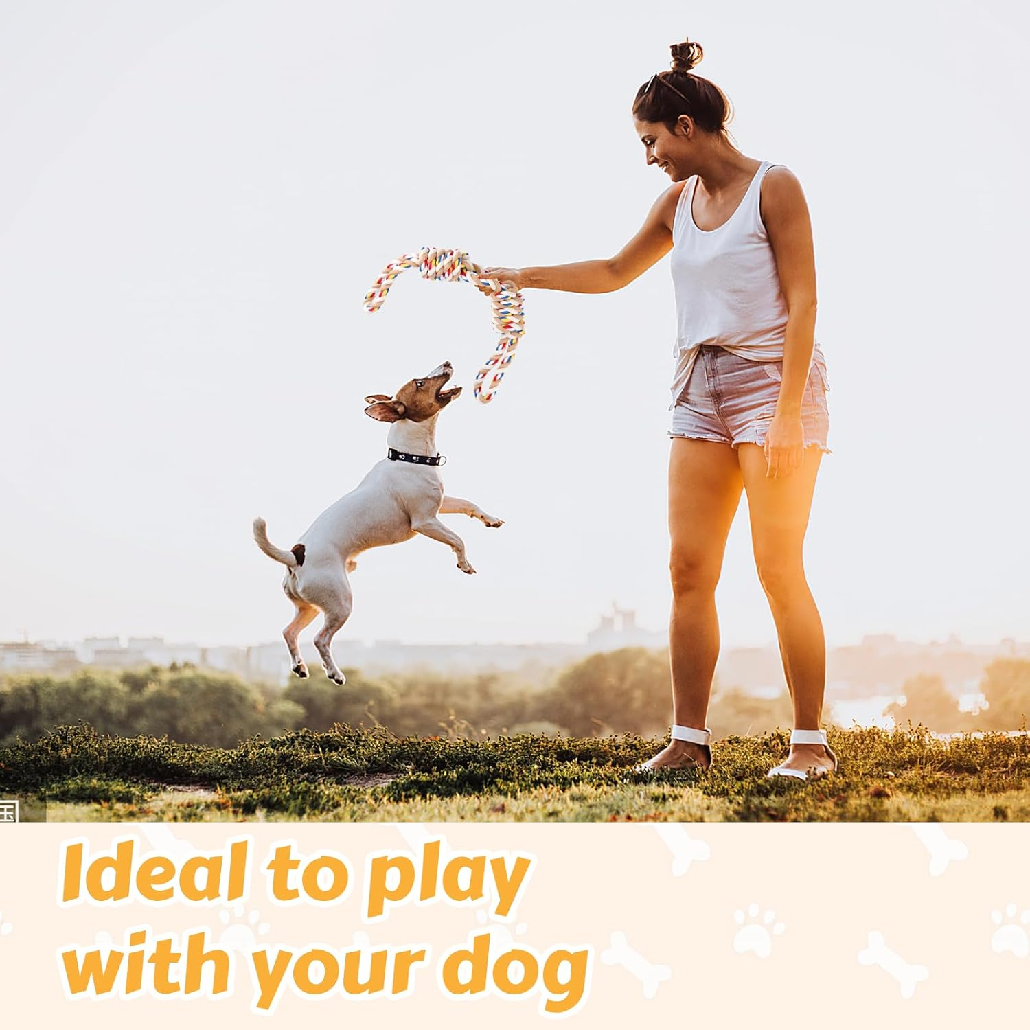 Tug Toy Dog Toy Rope Dog, Pack of 2 Dog Toys Indestructible, 58 Cm + 48 Cm Dog Ropes, Interactive Chewing Toy, Robust Puppy Toy for Medium to Large Dogs and Small Dogs image number 2