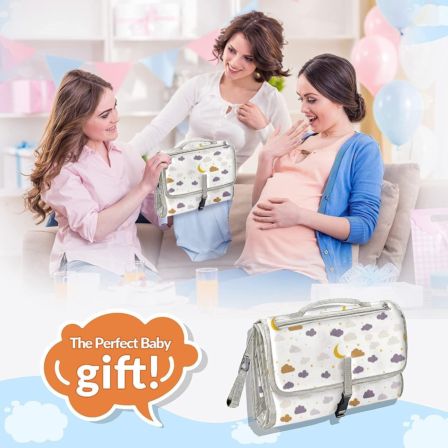 Changing Mat for on the Go Compact Changing Mat XL - Combinable Removable Changing Bag with 6 Compartments, Cloth Dispenser and Comfortable Pillow for Your Baby'S Head. - Brown image number 3