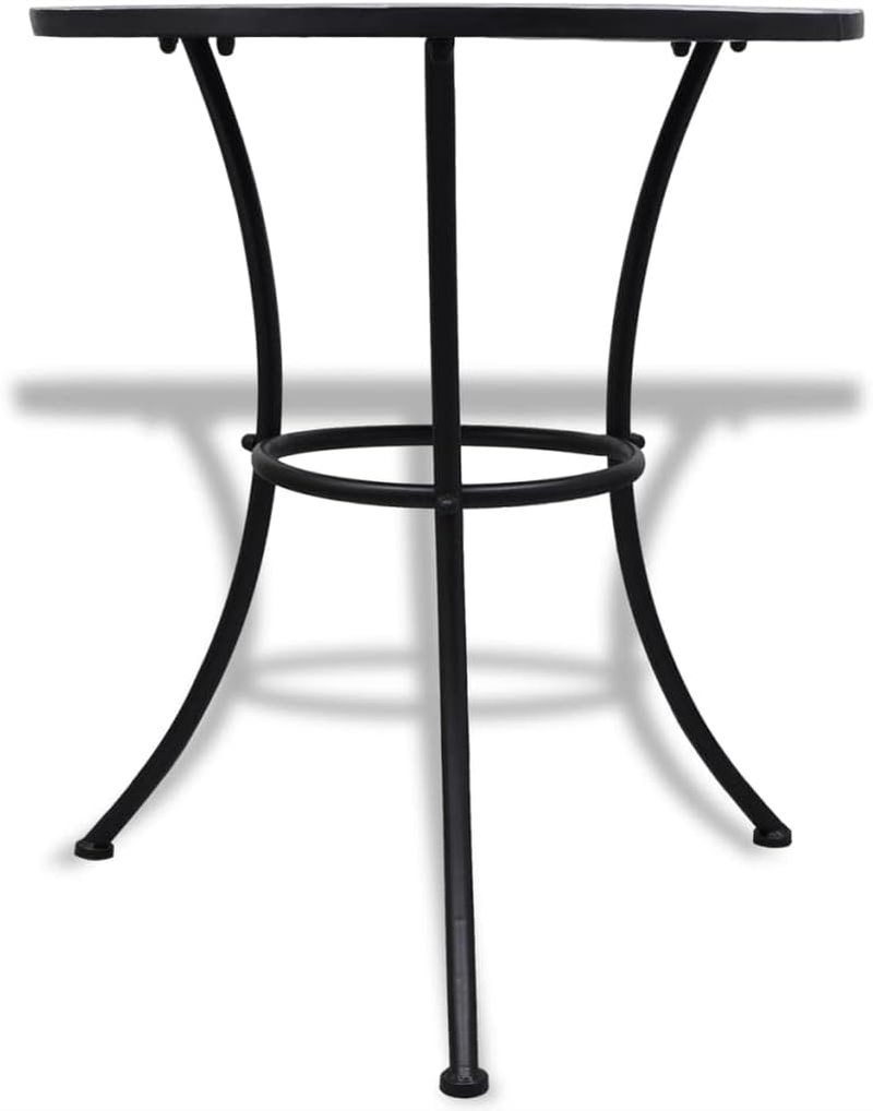 Vidaxl 3 Piece Bistro Set - Ceramic Tile Blue and White - Sturdy Iron Frame - Perfect for Garden, Balcony, or Patio - Includes 1 Table & 2 Chairs image number 5