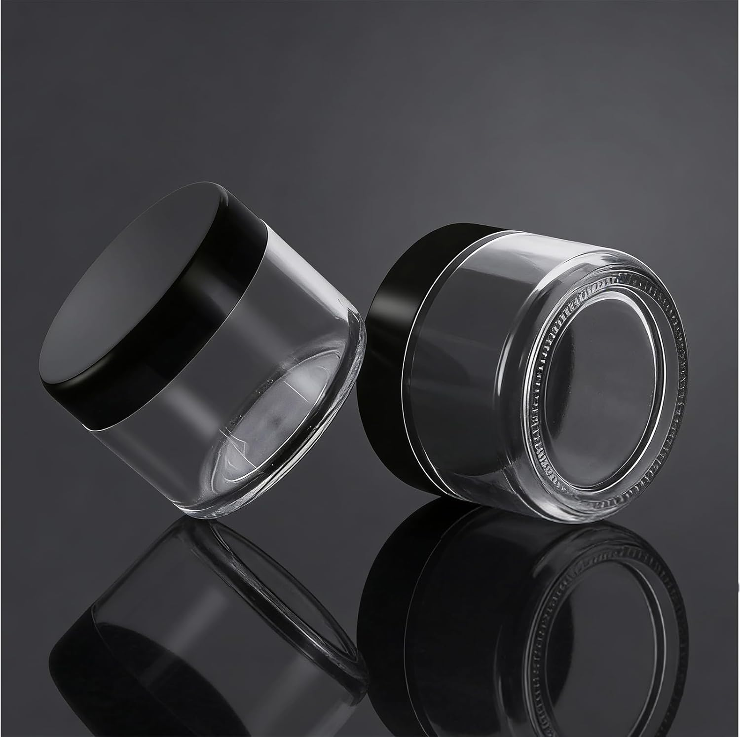 12 Pieces Empty Clear Plastic Makeup Sample Containers with 2 Pieces Mini Spatula 5/10/ 20 Gram Size Cosmetic Pot Jars with Screw Cap Lids image number 2