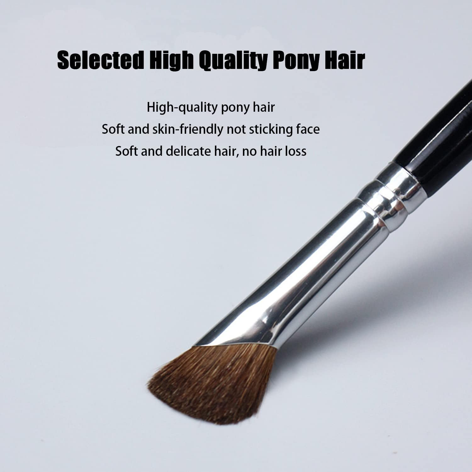 Ksvsonrvi Eyeshadow Brush, 2PCS Sickle Shape Soft Pony Hair Shading Nosal Shadow Brush Set, Black Wooden Handle image number 5