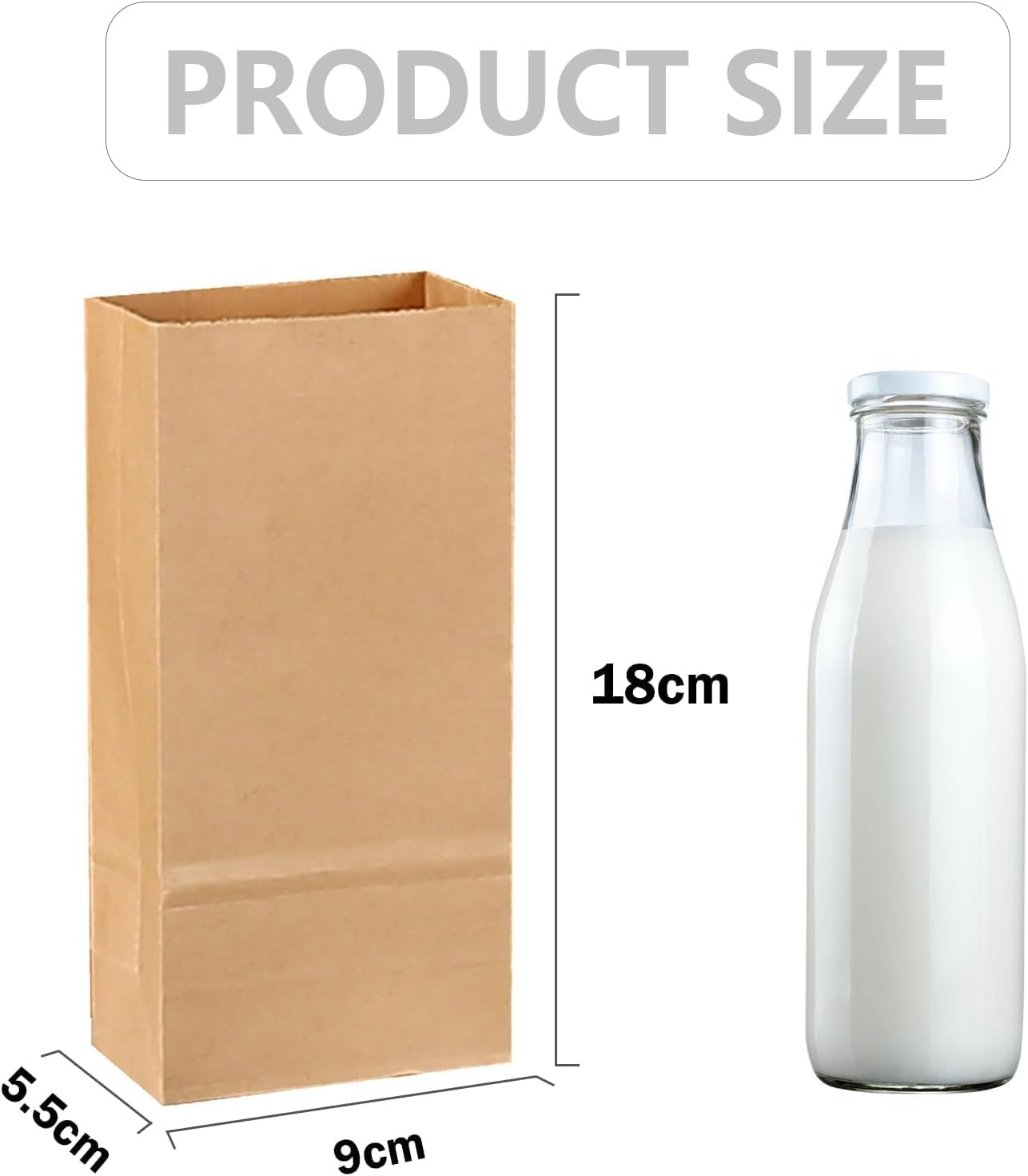 300 Pcs Brown Paper Bags Kraft Paper Bags Mini Kraft Paper Bags Small Paper Bags Gift Bag Paper Lunch Bags Bread Popcorn Pastry Grocery Snack Treat Cookie Candy Party Favor Bag image number 2