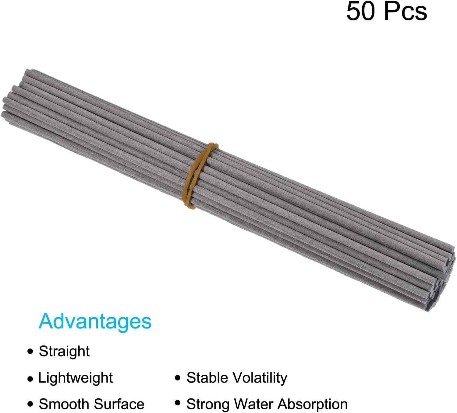 Sourcing Map Fiber Reed Diffuser Sticks 7.9" X3Mm for Aroma Fragrance Essential Oil, Grey Pack of 50 image number 1