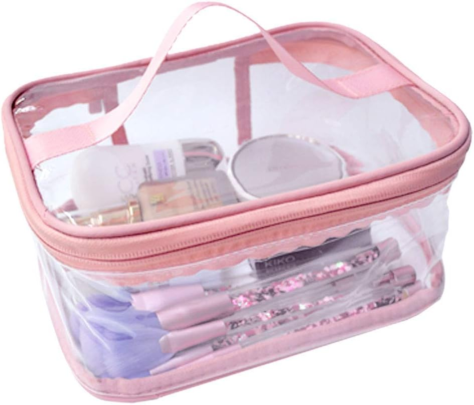 FIYUK Toiletry Bag Makeup Cosmetic Clear Bag Portable Waterproof Transparent Travel Large Storage - Green image number 3