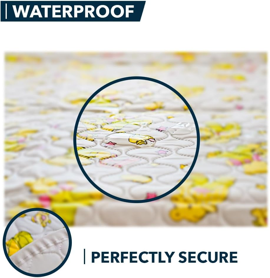 Baby Changing Mat - 31,5 X 25,5 Inch Waterproof Portable Travel Changing Pad - Wipeable Liners with Reinforced Double Seams - Change Diaper on the Go - Foldable Large Baby Nappy Changer Mat - Light Yellow image number 3