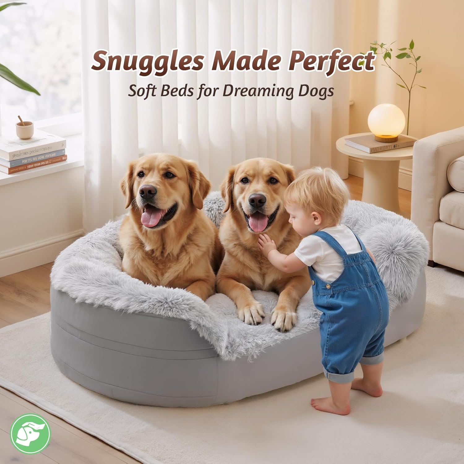 Stormhero Large Orthopedic Dog Bed - XL Dog Sofa Beds for Medium Large Dogs 121 X 89 Cm, Memory Foam Anxiety Pet Bed with Warm Mattress Cushion, Washable Dog Bedding Firm Support, Cozy Pet Crate Bed image number 5