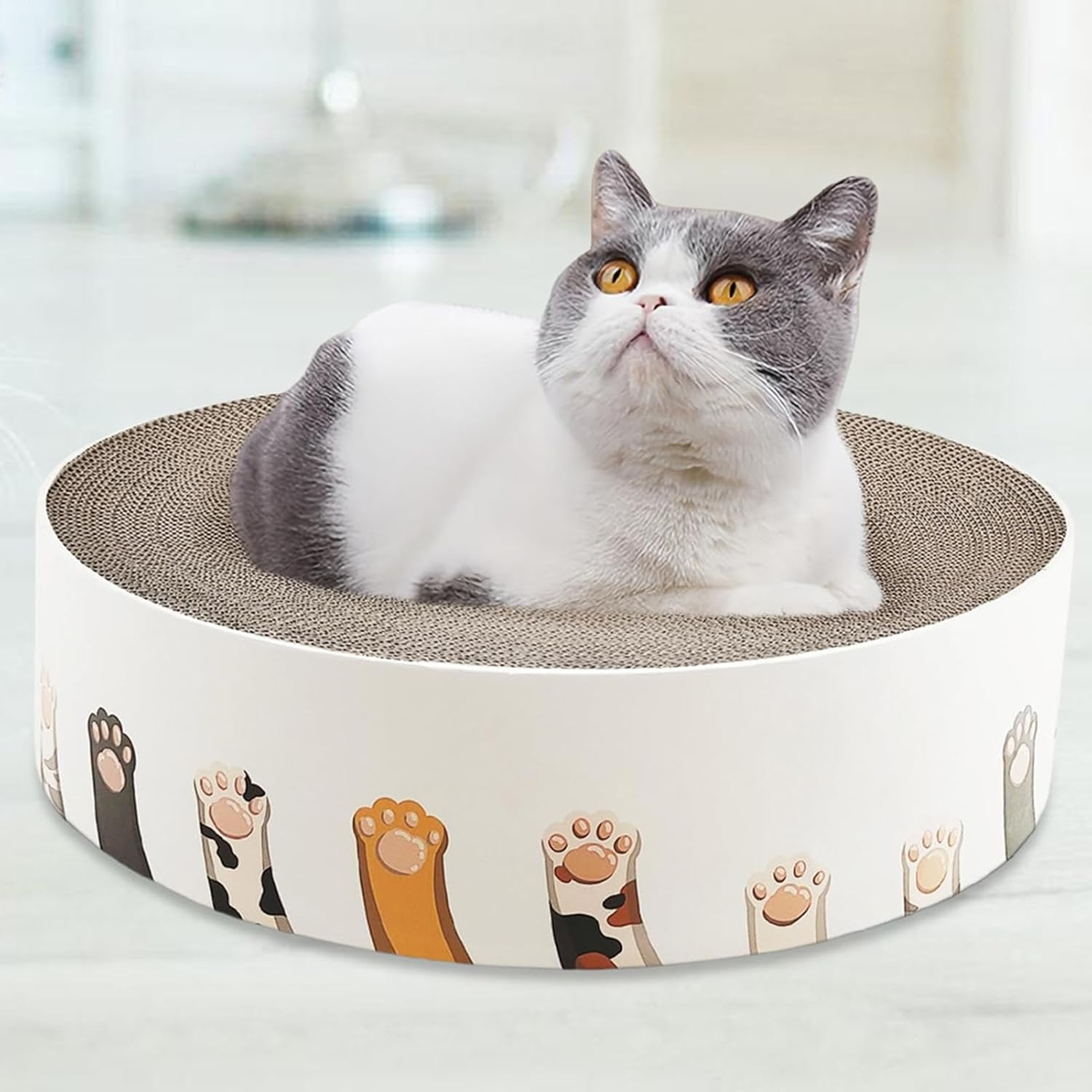 Furtryvl Cat Scratcher Lounge - Cat Scratch Pad Bowl Nest Corrugated - 2 in 1 Cat Scratch Nest for Indoor Cats, Protect Couch & Carpets & Sofas image number 5