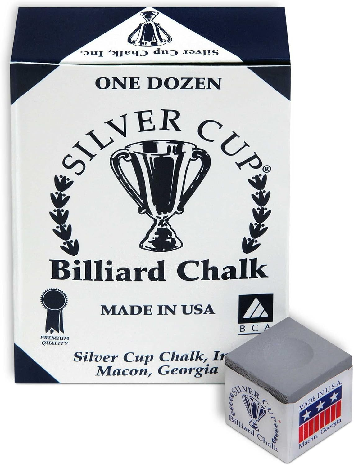 Silver Cup Pewter Billiard Chalk Pool Accessories, Made in USA - 12 Pc Set image number 2