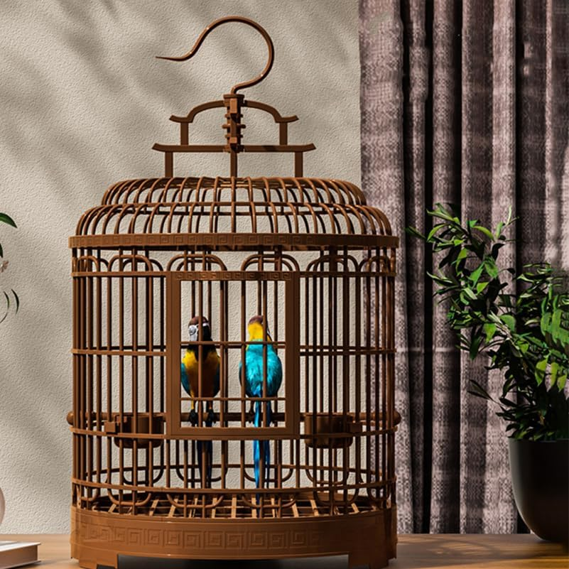 Ibasenice Large Portable Bird Cage Vintage Style Travel Carrier for Budgies Cockatiels Parakeets with Spacious Design and Easy Clean Base for Home and Outdoors image number 4