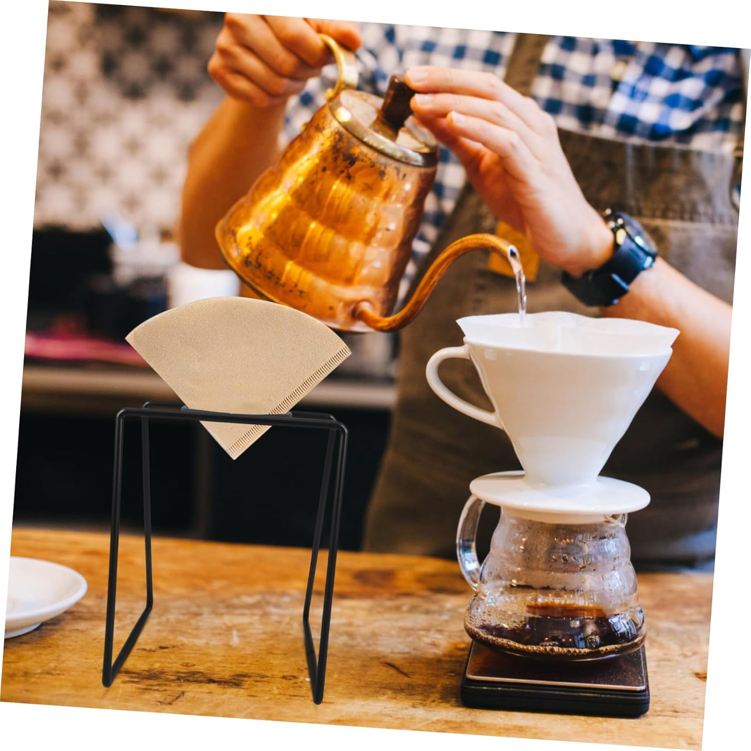 NULYLU Hand Pour Coffee Filter Holder Maker Stand Espresso Paper Filter Holder for Camping Tea Brewing image number 6