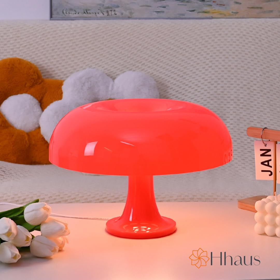 Calming LED Bedside Lamp (Red) | Red Light Therapy | USB Desk Lamp | Remote Controlled | Cute Night Light for Kids | Timer Function | Soothing Decor Lighting | Clean Design image number 4