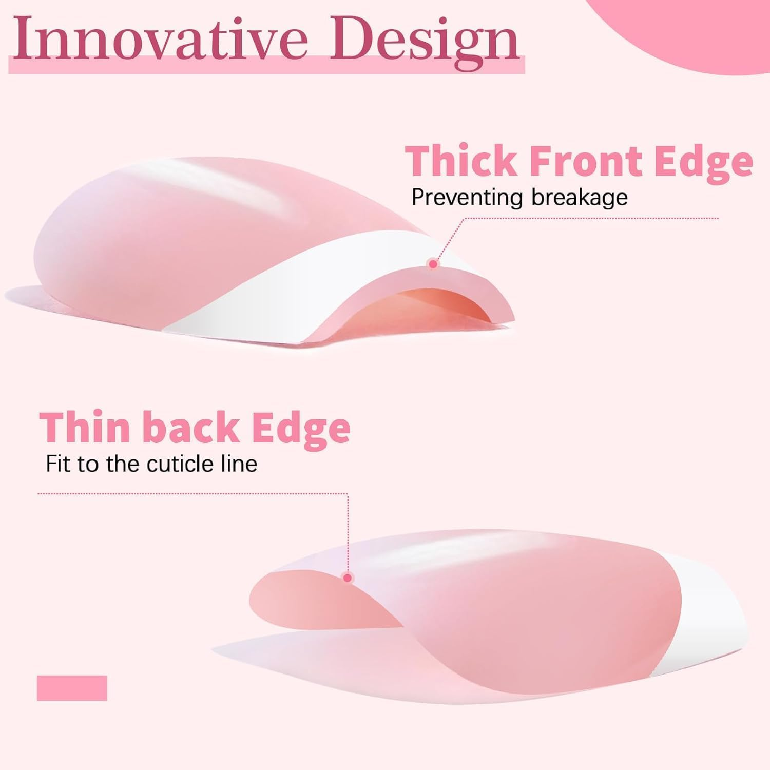 120Pcs Matte French Press on Nails | Pink & White Square Long Salon-Grade DIY Fake Nails Kit for Women | Reusable Glue-On Nails with Storage Box &ndash; Perfect for Christmas & Parties - Brown  White image number 4